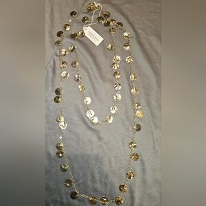 Park Lane Shimmering Gold Disc Necklace